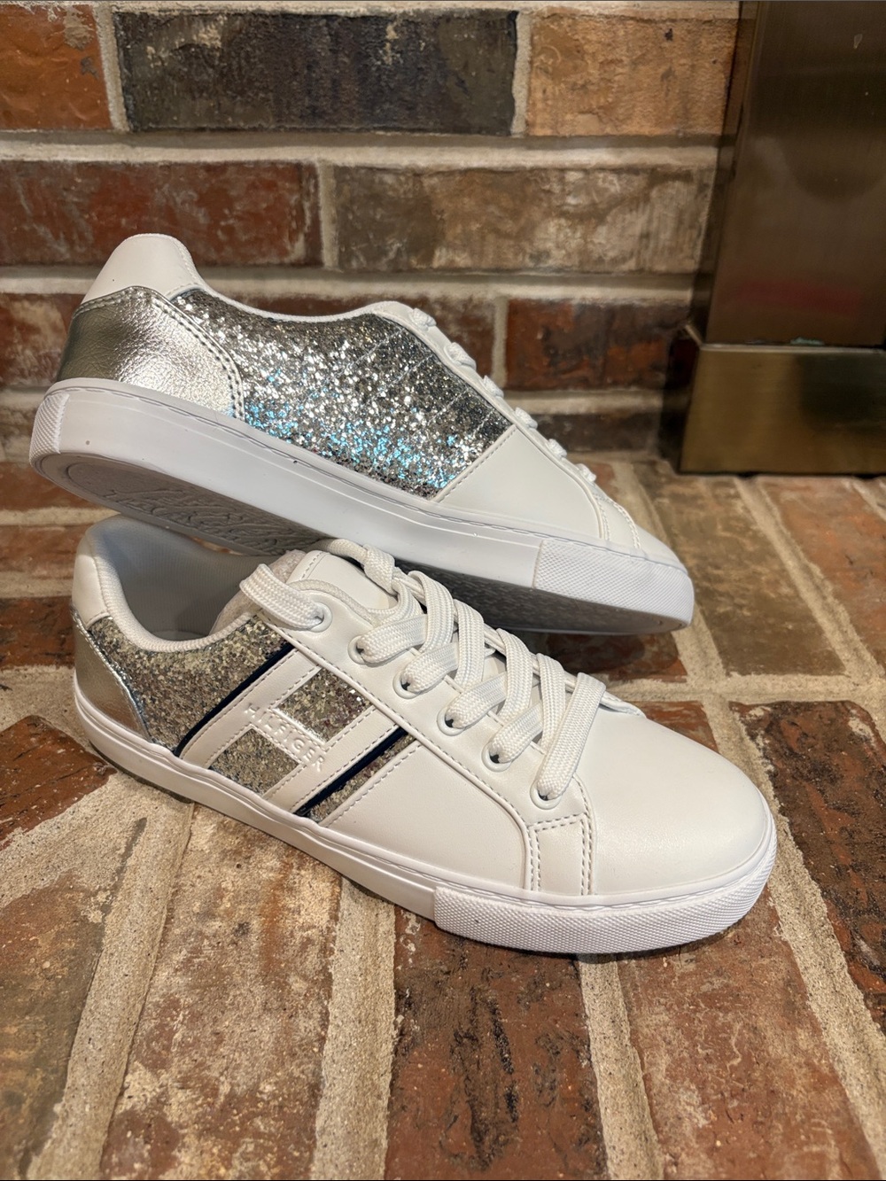 Tommy Hilfiger White and Silver